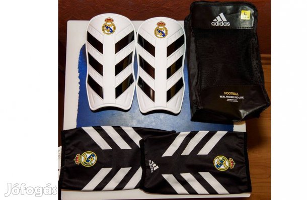 Real Madrid eredeti fehér adidas sípcsontvédő táskával (L, XL)