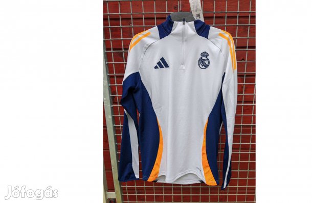 Real Madrid eredeti fehér narancssárga kék adidas cipzáras nyakú felső
