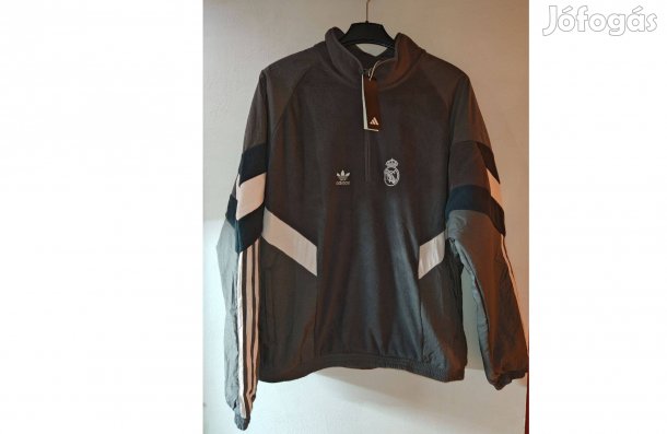 Real Madrid eredeti szürke adidas Originals polár cipzáras nyakú fels