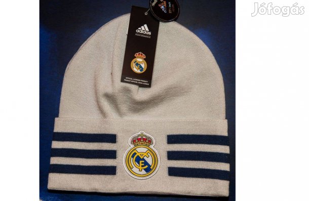 Real Madrid eredeti világosszürke - kék adidas kötött sapka
