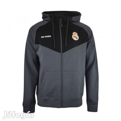 Real Madrid pulóver felnőtt kapucnis zippes szürke