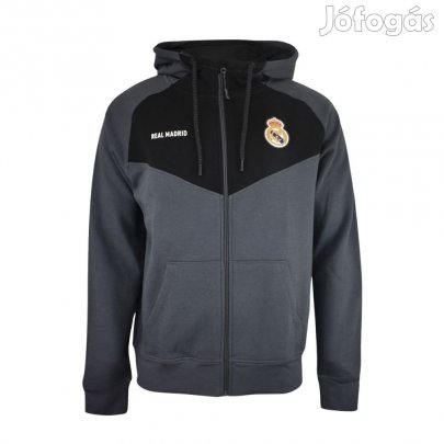 Real Madrid pulóver felnőtt kapucnis zippes szürke