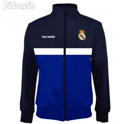 Real Madrid pulóver felnőtt zippes kék-fehér-s.kék