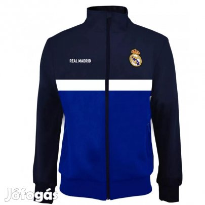 Real Madrid pulóver felnőtt zippes kék-fehér-s.kék