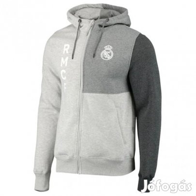 Real Madrid pulóver gyerek  kapucnis-zippes szürke-fehér