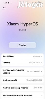 Redmi 15 128gb fekete hibátlan karcmentes