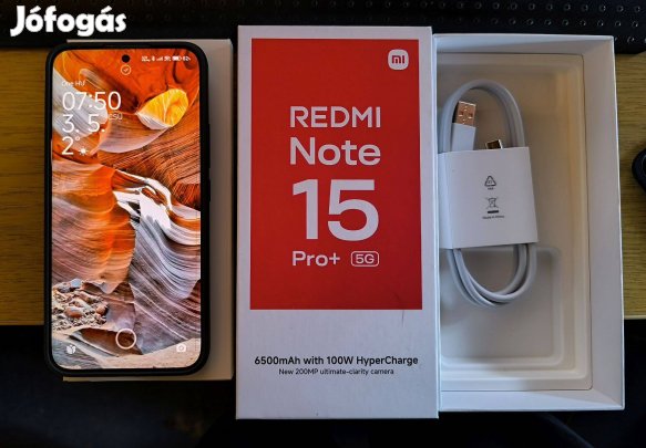 Redmi Note 15 Pro+ 5G 200mp kamera 256gb szinte új 125eft