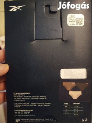 Reebok női varrás nélküli alsó új 3db-os 
