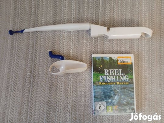 Reel Fishing + horgászbot eredeti Nintendo Wii játék