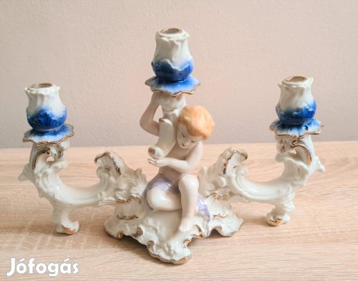 Regal Crown porcelán gyertyatartó