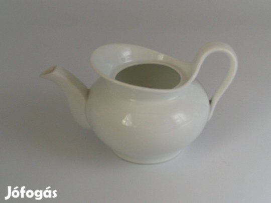 Régebbi fehér porcelán kancsó, kiöntő tető nélkül kreatív célra