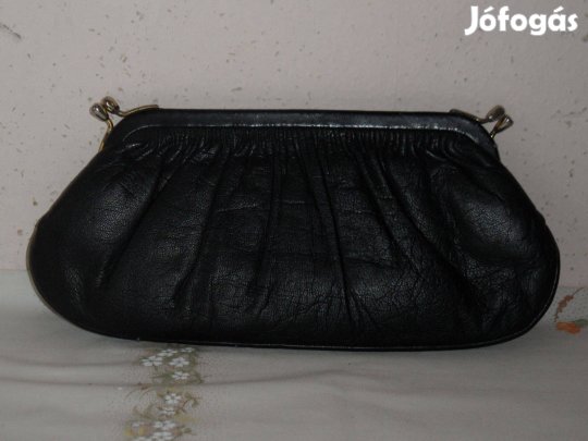 Régebbi fekete bőr színházi táska