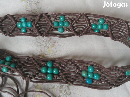 Régebbi gyöngyös makramé női öv