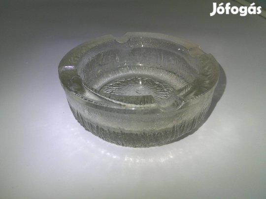 Régebbi nehéz, stabil üveg hamutartó, hamutál