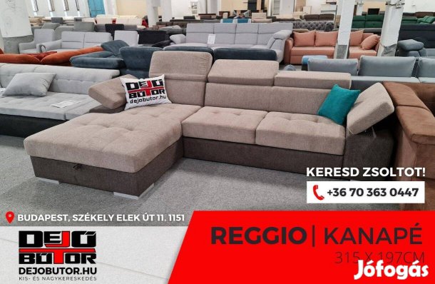 Reggio L barna sarok hátfalas sarok kanapé ülőgarnitúra 315x195 cm