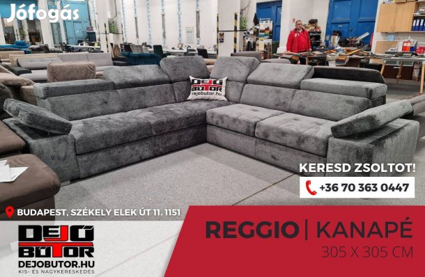 Reggio XXL sarok kanapé ülőgarnitúra 305x305 cm rugós szürke