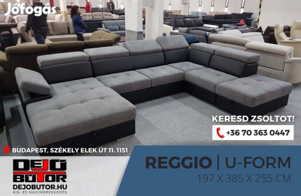 Reggio relax kanapé ülőgarnitúra 197x385x255 cm ágyazható ualak fekete