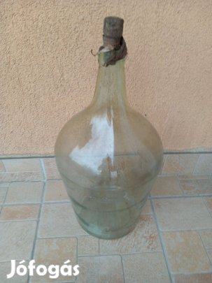 Régi 10 l-es fehér demizson üveg