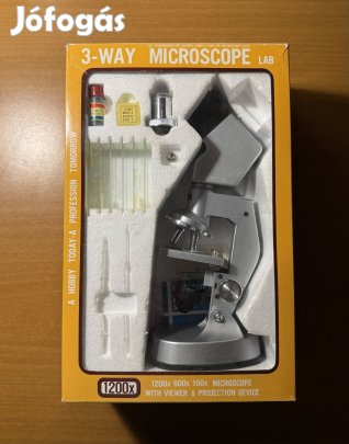 Régi 1970-es évekbeli 3-utas mikroszkóp 