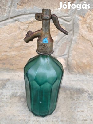 Régi 1 L-es zöld szódásüveg