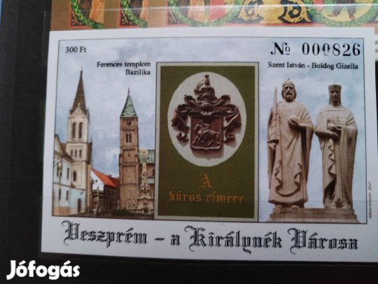 Régi 2001-es emlékív Veszprém a Királynők városa