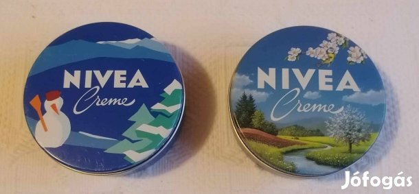 Régi 2 db "Nivea" Creme Fém Doboz / Pléh Doboz