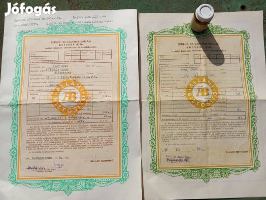 Régi ÁB kötvények és biztosítás 70-80-as évekből