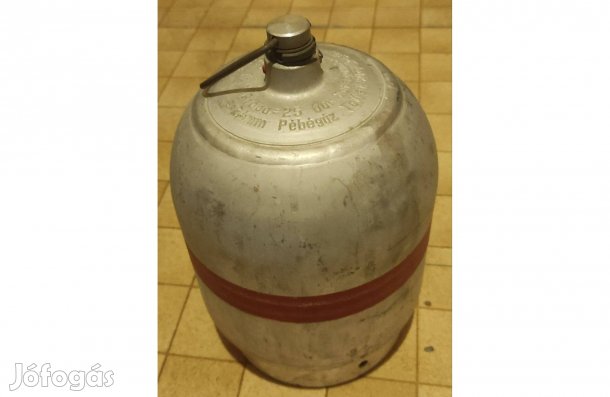 Régi ALU camping, kemping gázpalack sorszámozott