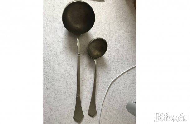 Régi Alpakka húsvilla, 2 db merőkanál egyben