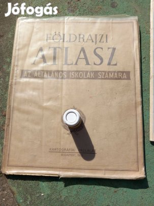 Régi Általános Iskola Földrajz atlasz 1961 a címert takarni kellett