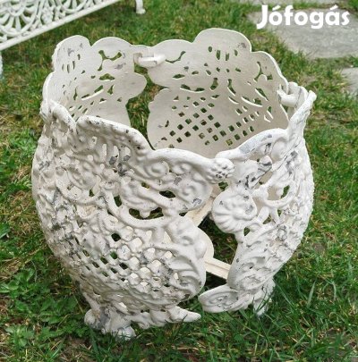 Régi Alu-öntvény virág kaspó