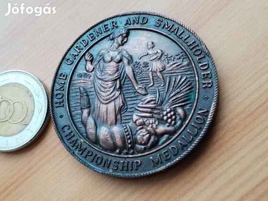 Régi Angol mezőgazdasági kitüntető bronz érem