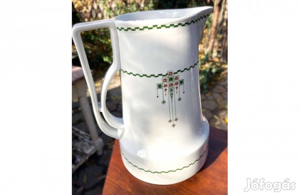 Régi Art deco nagyméretű porcelán vizeskancsó tejes kancsó