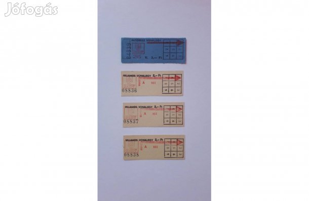 Régi BKV villamos és busz jegy használatlan darabár_