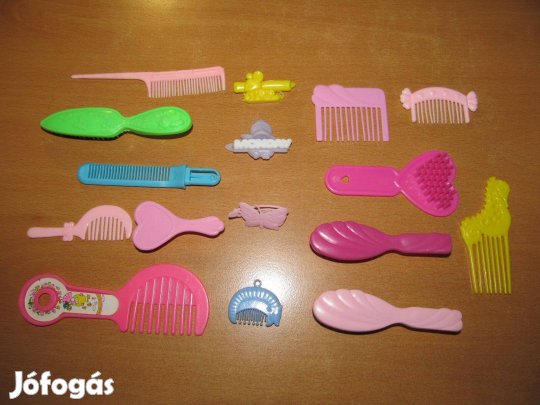 Régi Barbie, Sindy, baba kiegészítő kupac: fésű, csatt (Mattel 1987)
