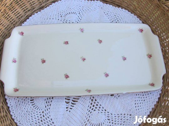 Régi Bavaria virágmintás porcelán szendvics tálca