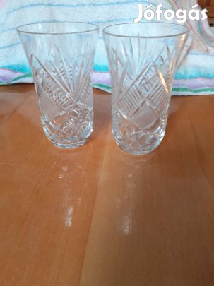 Régi Bohemia kristály üvegváza egyforma 20cm