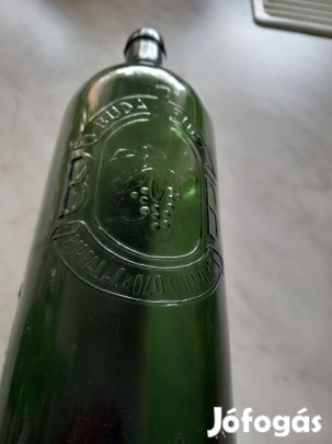 Régi Budafok boros üveg 1 l-es zöld