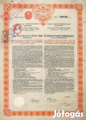 Régi Budapest értékpapír bond 1914