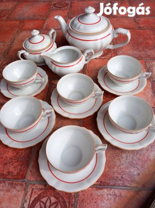 Régi Csehszlovák porcelán teás készlet art deco stílus