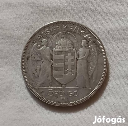 Régi Ezüst Horthy Miklós 5 Pengő / Pénzérme / Fémpénz (1930)