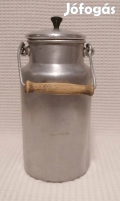 Régi Fa Fogantyús 1,5 Literes Alumínium Tejes Kanna / Kancsó