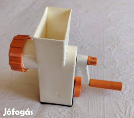 Régi Fehér / Narancs Műanyagházas Asztali Húsdaráló / Konyhai Eszköz