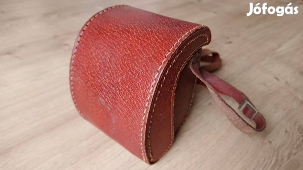 Régi Fotobox fényképezőgép tok barna bőrtok fényképező tartó kamera