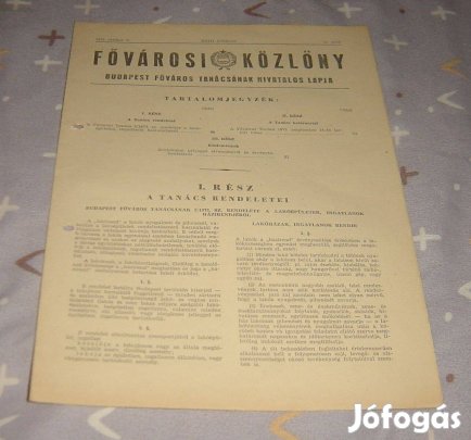 Régi Fővárosi Közlöny 1973.10.31. Bp. Főváros Tanács lapja