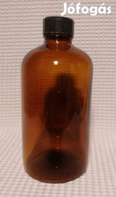 Régi Gyógyszertári / Patika Barna 1 literes Üveg Tetővel