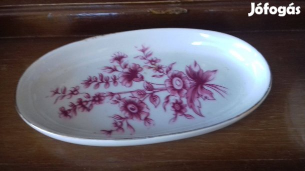 Régi Hollóházi porcelán pink Anna mintás tálka