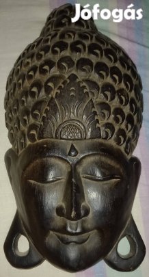 Régi Indonéz Fa Buddha Fej 