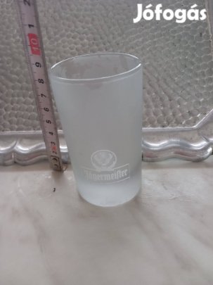 Régi Jagermaister mércés tejüveg pálinkás pohár 0,5dl-es