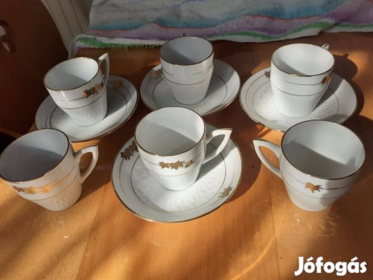 Régi Kínai porcelán kávés készlet aranyozott